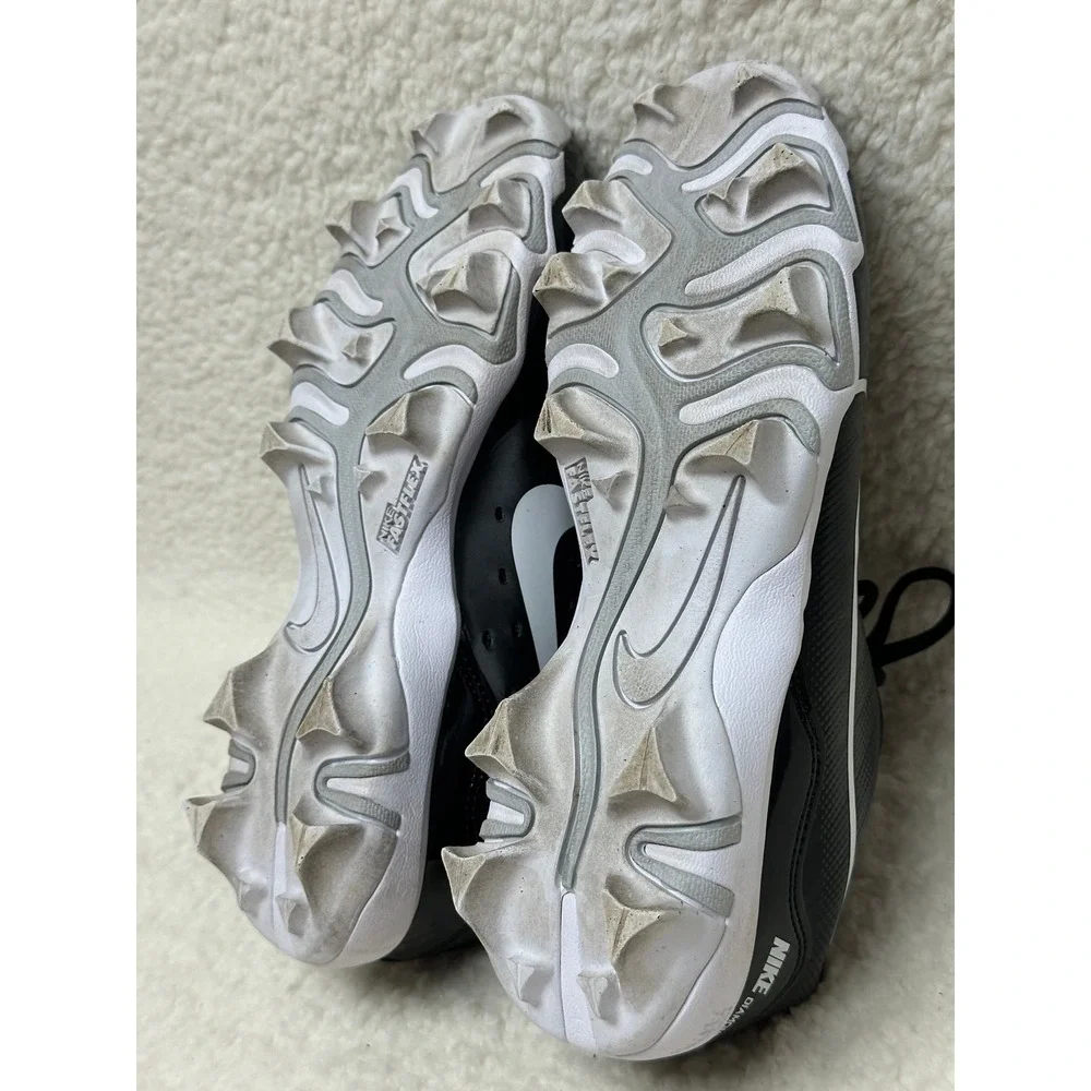Nike Alpha Huarache Cleats Black White DJ6525-001 Youth 5.5Y